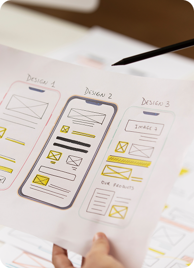 UI and UX wireframe design process